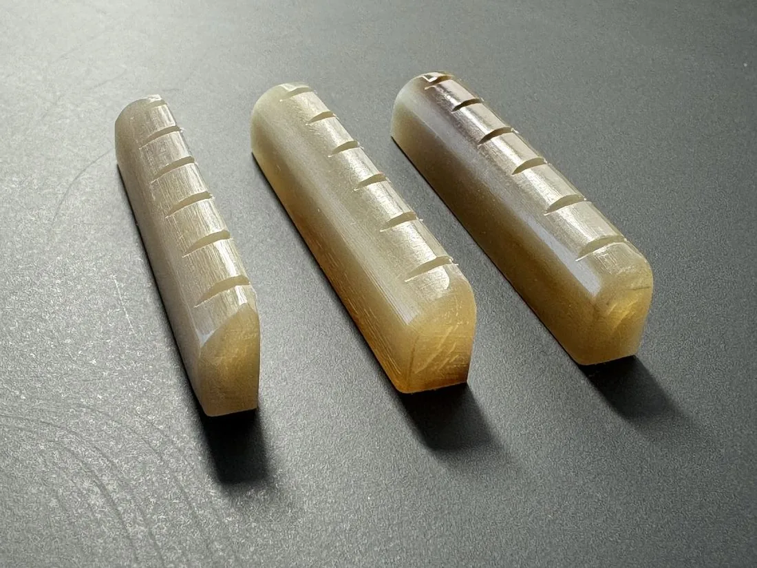 Cejuela tallada de cuerno de buey ámbar para Les Paul y acústica